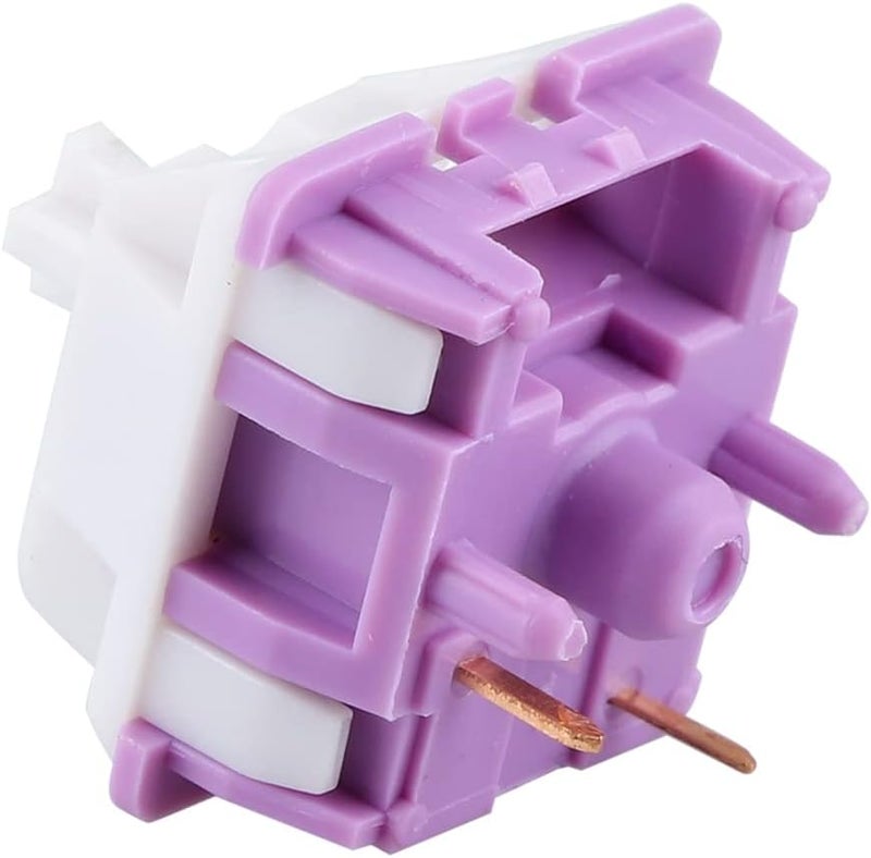 KiiBoom Tactile 54gf Taro Cream Milk Mechanical Switch Set, 5 Pin Keyboard Switch with POM Stem, Nylon/PC Housing, 35 Pieces for DIY Gaming Keyboard - Image 5